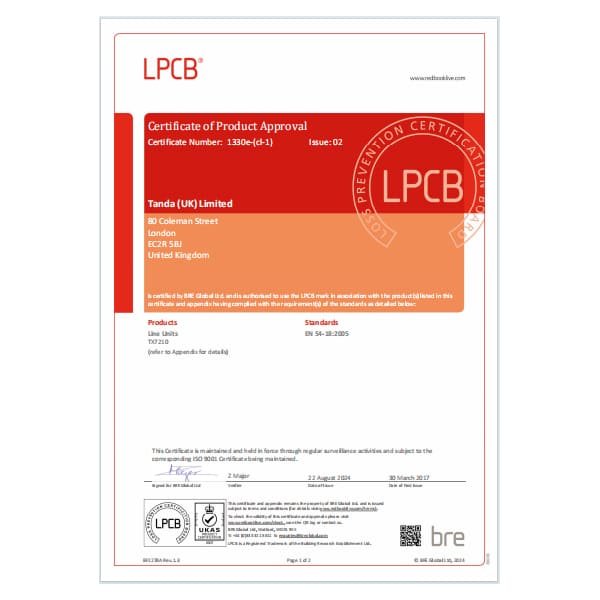 TX7210-LPCB-Certification