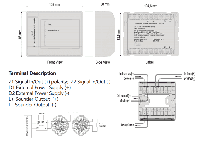 TX7211 wiring details