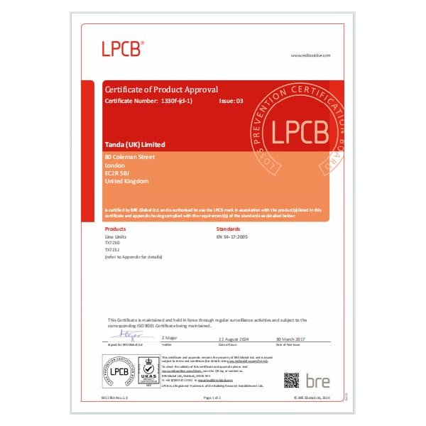 TX7230-TX7232-LPCB-Certification