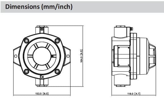 Addressable Explosion-proof Smoke Detector size