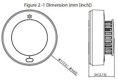 LoRa Heat Alarm DHI-HY-L132_dimension